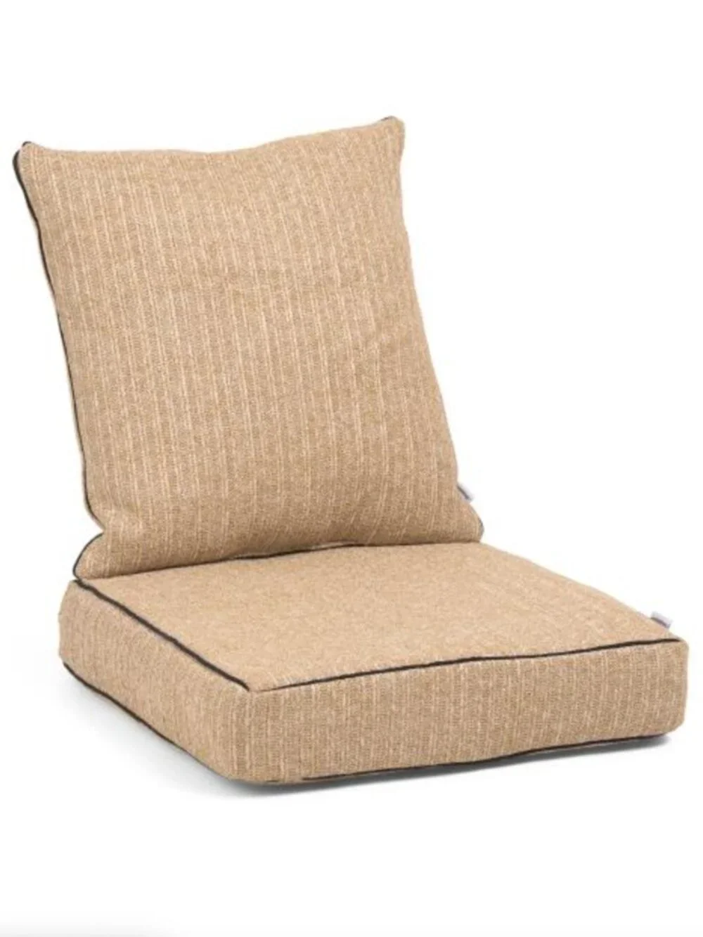 TOMMY BAHAMA 1 Deep Seat Outdoor Cushion Set Poly Woven Faux Straw Black Piping